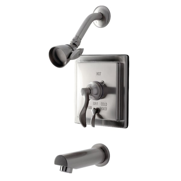Tub and Shower Faucet, 3, Wall Mount, Brushed Nickel